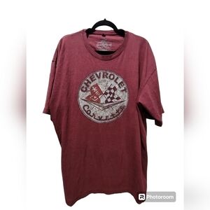 NEWPORT BLUE XXL Red Graphic Print "CORVETTE" Cotton Blend T-Shirt